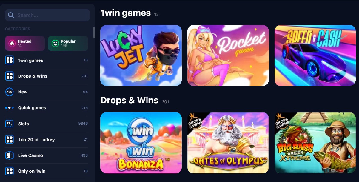 1win casino games